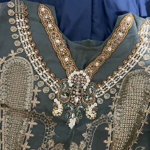 Embellished Long Sleeve Dress in Teal